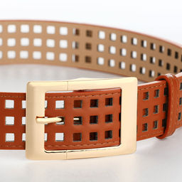 Ремень женский, 110×4 см, пряжка металл, золотистая, рыжий