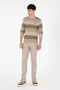 Мужские темно-бежевые брюки из плотной ткани Неожиданная скидка в корзине