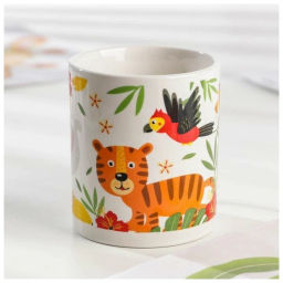 Набор Джунгли 3 предмета: кружка 240 мл, миска 18 см, тарелка 19 см в подар упаковке арт.MFKS3-2 /МФК/  фото 4