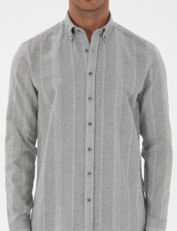 Gri _izgili Regular Fit Desenli G_mlek