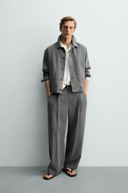 SOBRECAMISA FLUIDA BOXY FIT / Gris topo