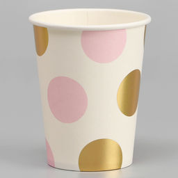 Стаканы бумажные Горох, 6 шт., цвет розовый