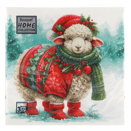 Салфетки бумажные "Bouquet Home Collection Classic" 33х33см, 3-х слойные, 20 штук в упаковке, 100% целлюлоза, "Модная овечка" (Россия)