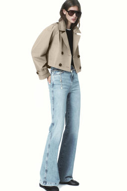 DOUBLE-BREASTED SHORT TRENCH COAT