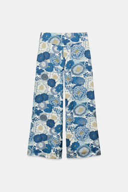 PANTAL?N FLORES ZW COLLECTION / Azul - Zara фото 8