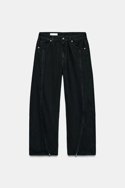 TRF BAGGY JEANS WITH ZIPS - Zara фото 14