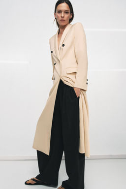 ABRIGO FLUIDO CRUZADO ZW COLLECTION / Beige - Zara фото 6