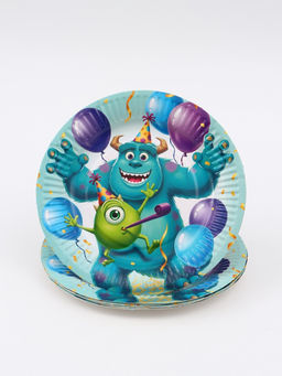Цена за 10 шт. Тарелка одноразовая бумажная 18 см, Монстры