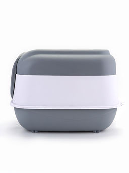 Туалет закрытый, 52×38×37 см, с УФ-лампой и миской, пластик, серый