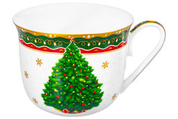 Чайная пара 2 пр. 450 мл 14*11*8,5 см Новогодняя ёлка зеленый узор NEW BONE CHINA - Elan gallery фото 8