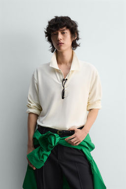 REGULAR FIT PIQU_ TEXTURED POLO SHIRT - Zara фото 11
