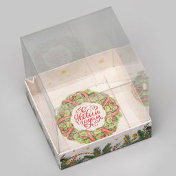 Цена за 3 шт. Коробка для кондитерских изделий, новогодняя упаковка «С Новым годом», 10×10×10 см