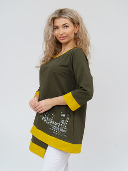 853 Туника "хаки/горчица"