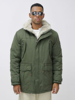Парка мужская зимняя удлиненная с мехом цвета хаки 2606Kh - Mtforce фото 9