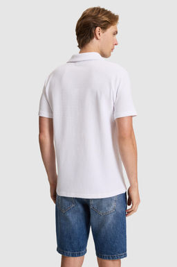 Erkek Beyaz Regular Fit Polo Yaka Ti__rt