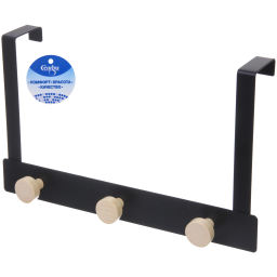 Цена за 2 шт. Крючки надверные на планке "ЛОФТ ВОСТ", цвет черный, 30*18см (Лейбл Селфи)