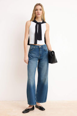 Mavi DOKUMLU Tencel Kar?s?ml? Yuksek Bel Tam Boy Baggy Jeans TWOSS26JE00139 - Trendyolmilla фото 3