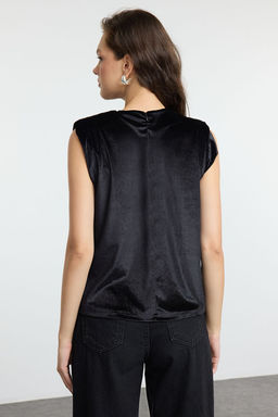 Siyah Vatka ve Buzgu/Drape Detayl? Regular Orme Bluz TWOAW25BZ00223 - Trendyolmilla фото 5