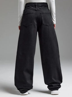 Джинсы багги на флисе