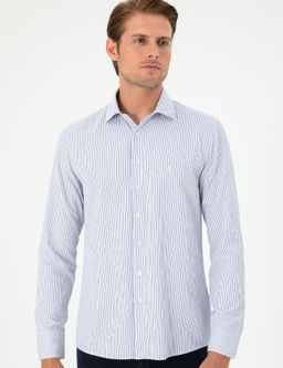 A__k Mavi _izgili Slim Fit Uzun Kollu G_mlek - Pierre cardin фото 3