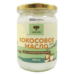 Кокосовое масло 100% нерафинированное Lan-Lon, Шри-Ланка, 500 мл