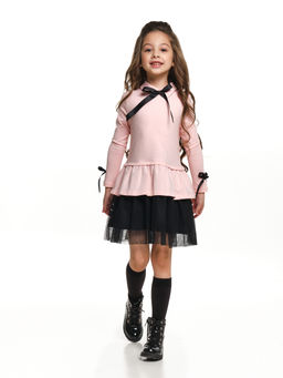 Платье для девочки нарядное UD 7312 роз/черн меланж - Mini maxi фото 5