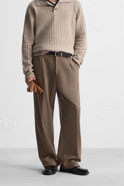 CHECK TROUSERS WITH PLEATS - Zara фото 2