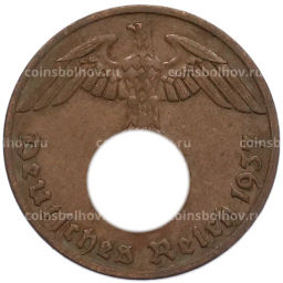 Монета 1 рейхспфенниг 1937 года A Германия