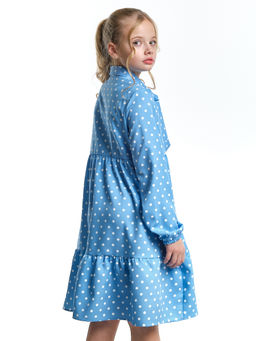 Платье подростковое в горох UD 7014 св.голубой горох - Mini maxi фото 8