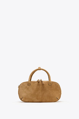 MINI DOUBLE HANDLE SPLIT SUEDE BAG - Zara фото 3