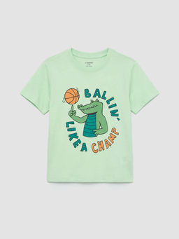 Dinozor Bask?l? Erkek ?ocuk Penye Ti??rt