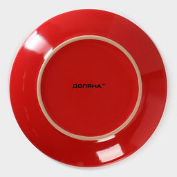 Десертная тарелка Доляна «Красный горох», d=19 см, керамика, красная