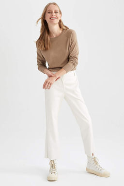 Свитер Relax Fit с круглым вырезом - Defacto фото 2