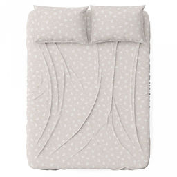 Простыня Евростандарт на резинке "Одуванчики" 8/5 бежевый 160х200см, свесы 27см, поплин 115г/м2, хлопок 100%, упаковка "классическая" ПВХ 28х41см, "Домашняя мода" (Россия)