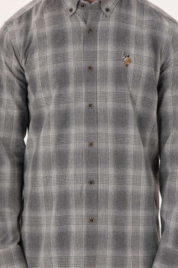 Мужская серая рубашка с длинным рукавом Неожиданная скидка в корзине - U.s. polo assn фото 6
