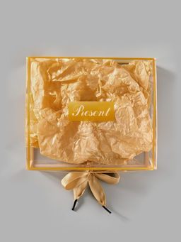 Подарочная коробка с тишью и гирляндой Present, 20 х 18 х 5 см