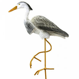 Скульптура-фигура для сада из полистоуна "Цапля на железных ногах маленькая" 38х57см (Россия)