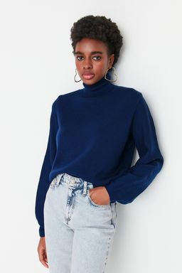 Lacivert Basic Bal?kc? Yaka Triko Kazak TWOAW21KZ0485