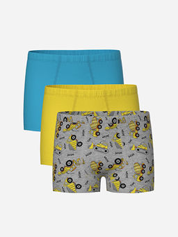 Bask?l? Erkek ?ocuk Boxer 3l?