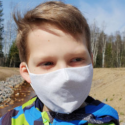 Маска защитная 2-х слойная S, фигурная, многоразовая, на резинке, хлопок 100%, на 3-4 года, набор 3шт (Россия) - Домашняя мода фото 6