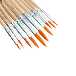 Набор кистей для рисования, синтетика, 10 штук: № 1, 2, 3, 4, 5, 6, 7, 8, 9, 10, круглые, деревянная ручка, международный размер