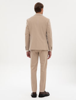 Bej Slim Fit Flanel Dokulu Kuma_ Pantolon - Pierre cardin фото 10