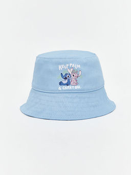 Lilo ve Stitch Bask?l? K?z ?ocuk Bucket ?apka