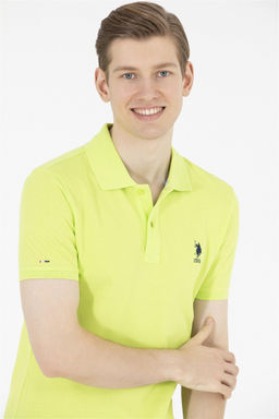 Мужская базовая футболка фисташкового цвета с вырезом поло - U.s. polo assn фото 9