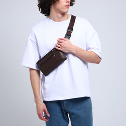 Сумка поясная на молнии, 3 наружных кармана, цвет коричневый - Simaland фото 4