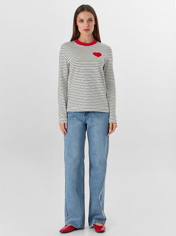 Джемпер женский в бело-черную полоску - Mark formelle фото 10