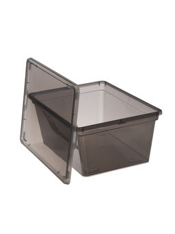 Ящик пластиковый для хранения, с крышкой, объём  16 л, прозрачно-чёрный - Соломон фото 5