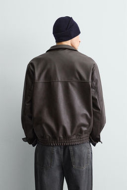 CAZADORA BOMBER EFECTO PIEL / Marr?n chocolate - Zara фото 3