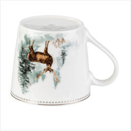 Кружка новогодняя «Зимний лес», 13.5×10×9 см, 450 мл, фарфор, белая