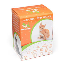 Цена за 50 шт. Шарик для кошек Завитушки, 4 см, фасовка в коробку по 50 шт, микс цветов - Пижон фото 8